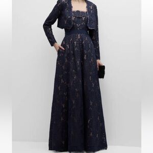 Tadashi Shoji Navy Strapless Dress with Jacket BLACK TIE WEDDING / MOB / MOG